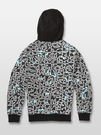 Cool Stone Full Zip Hoodie - Black/White (Kids)