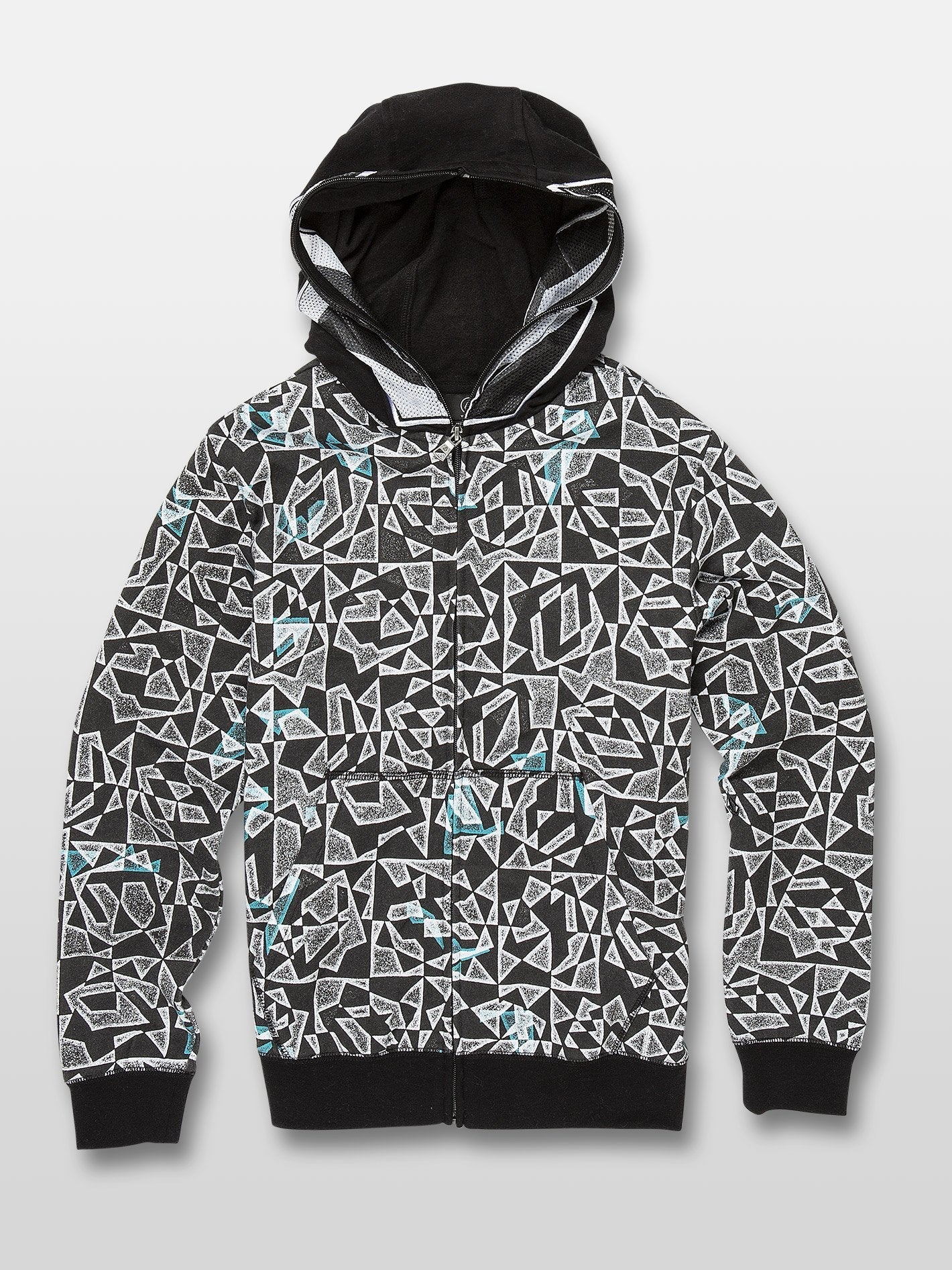 Cool Stone Full Zip Hoodie - Black/White (Kids)