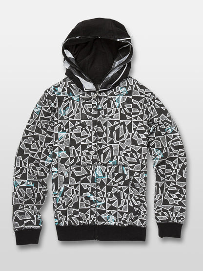 Cool Stone Full Zip Hoodie - Black/White (Kids)