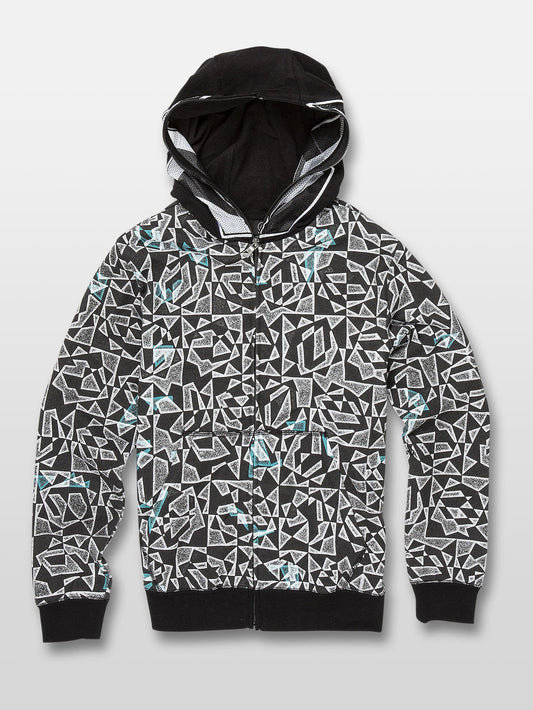 Cool Stone Full Zip Hoodie - Black/White (Kids)