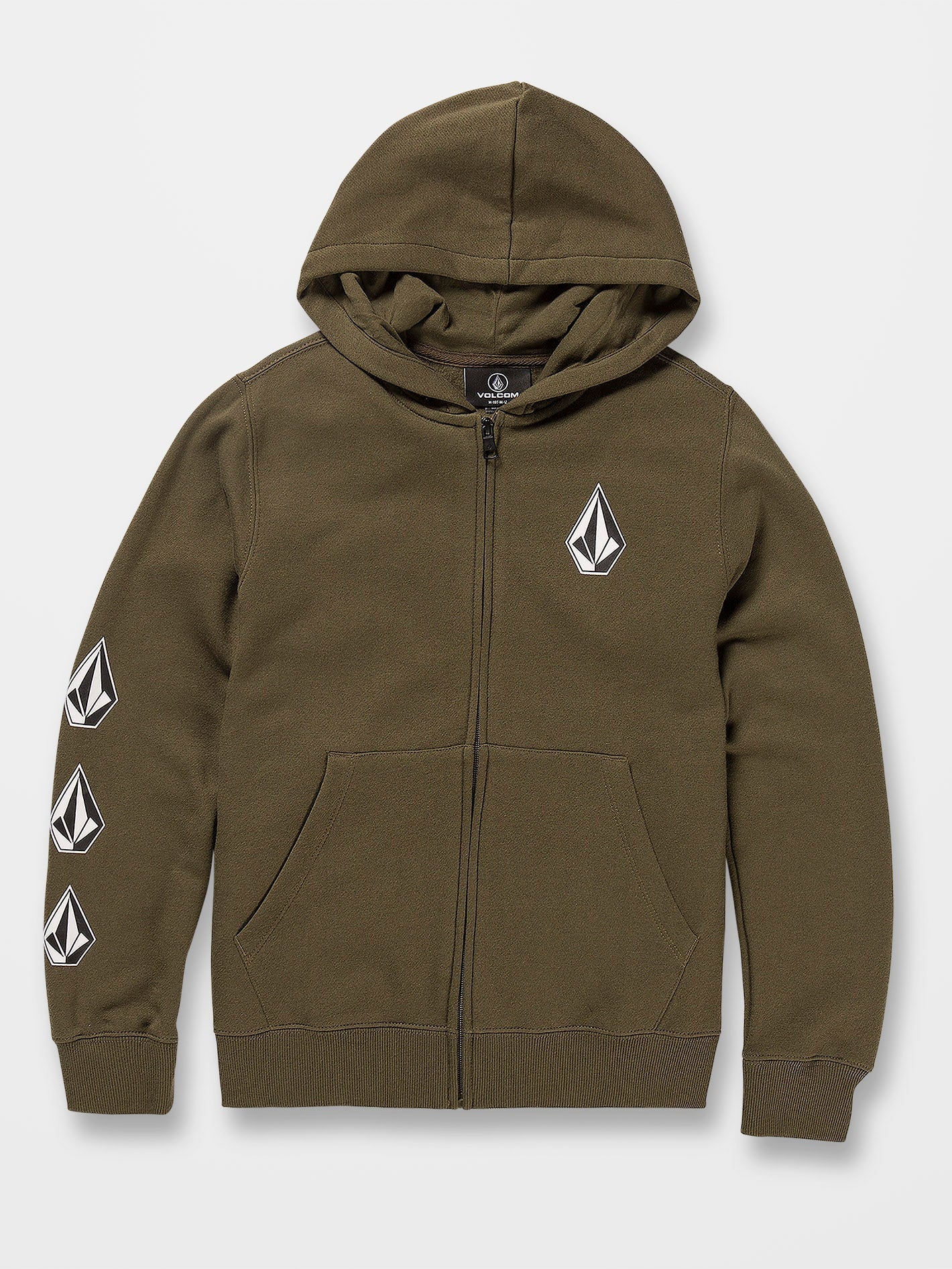 Iconic Stone Zip Hoodie - MILITARY - (KIDS)