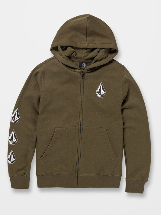 Iconic Stone Zip Hoodie - MILITARY - (KIDS)