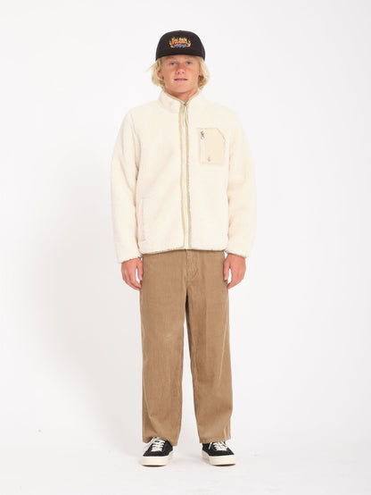 Muzzer Fuzzar Zip Sherpa Sweatshirt - DIRTY WHITE - (KIDS)
