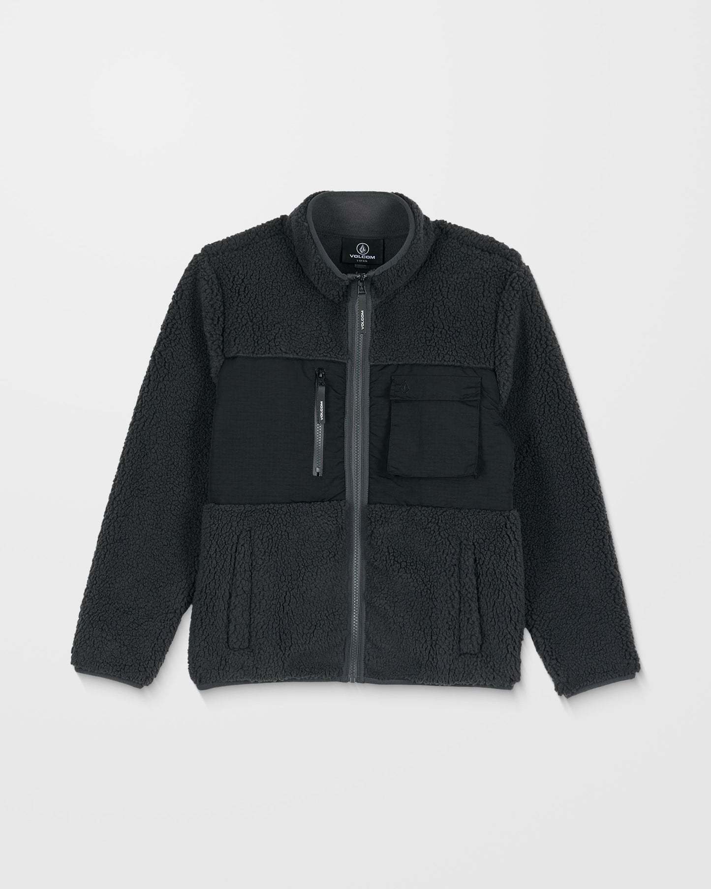 Storm Stone Zip Up Sherpa Sweatshirt - Asphalt Black - (KIDS)