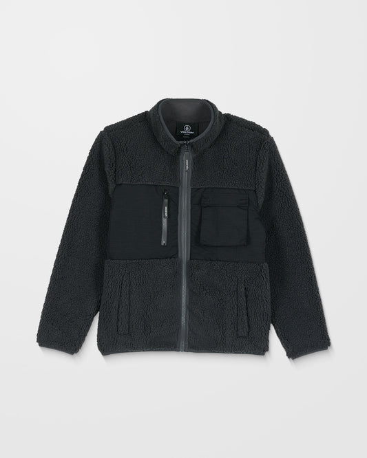 Storm Stone Zip Up Sherpa Sweatshirt - Asphalt Black - (KIDS)