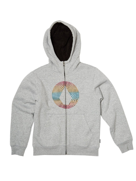 Stone Lined Zip Hoodie - HEATHER GREY (Kids)