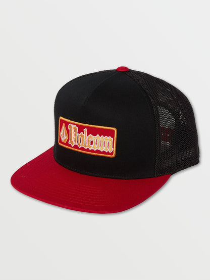 Pappy Trucker Cap - BLACK RED