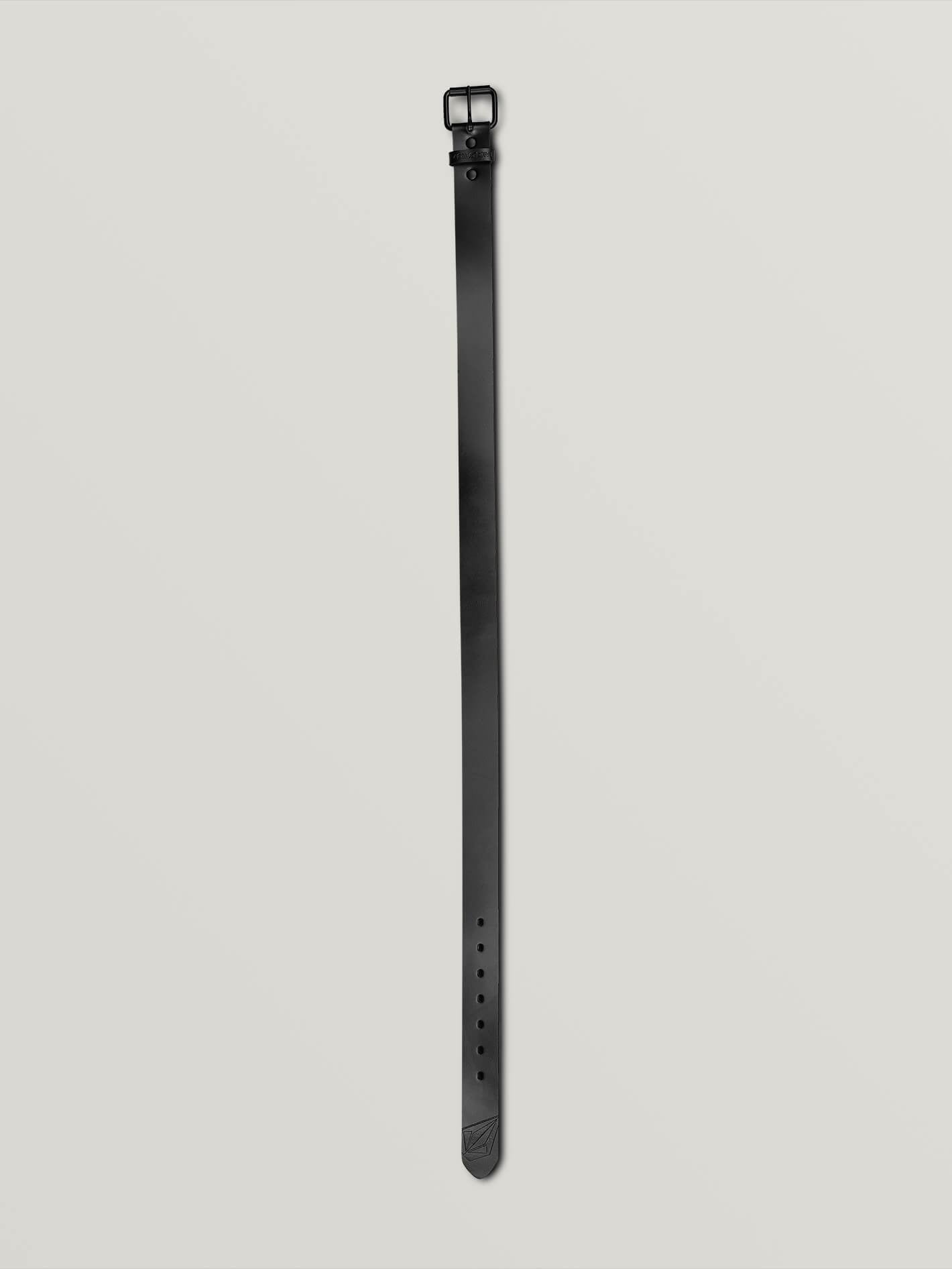 Straight Leather Belt - Black