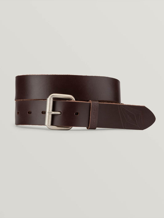 Straight Leather Belt - Brown