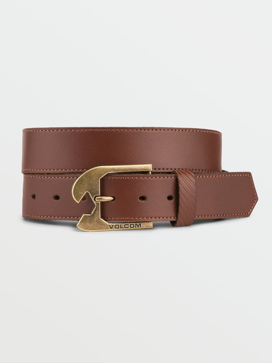 Skully Leather Belt - BROWN