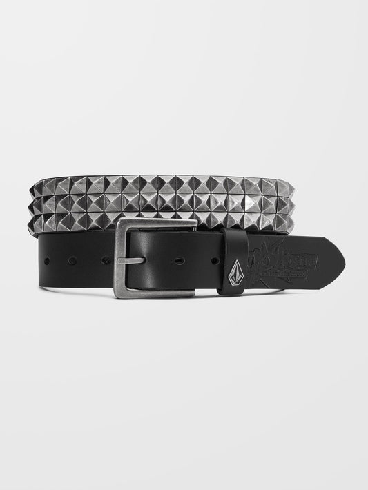 V Ent Leather Belt - BLACK