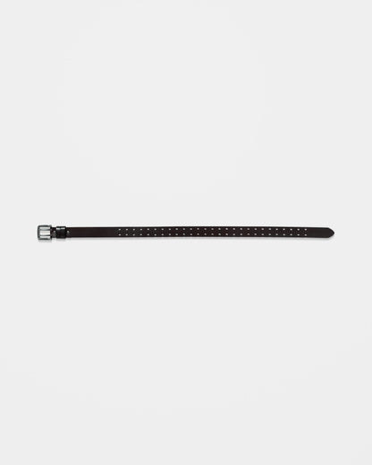 Two Spike Leather Belt - Brown