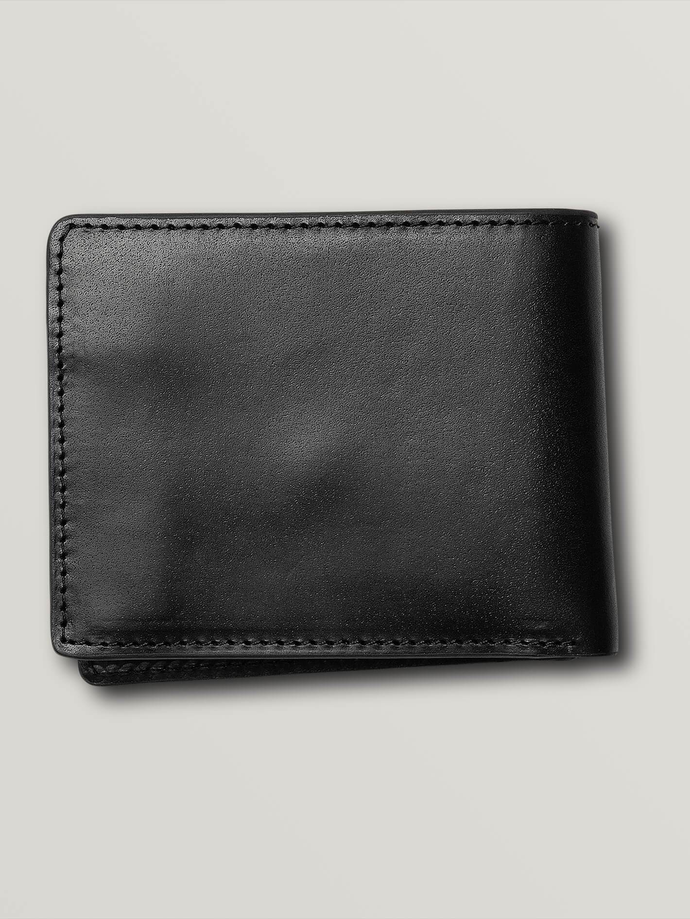 Straight Leather Wallet - Black