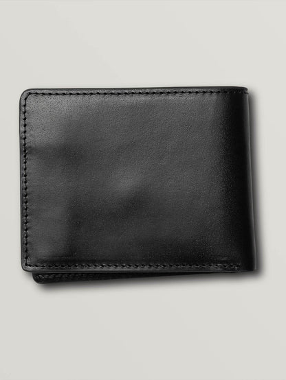 Straight Leather Wallet - Black