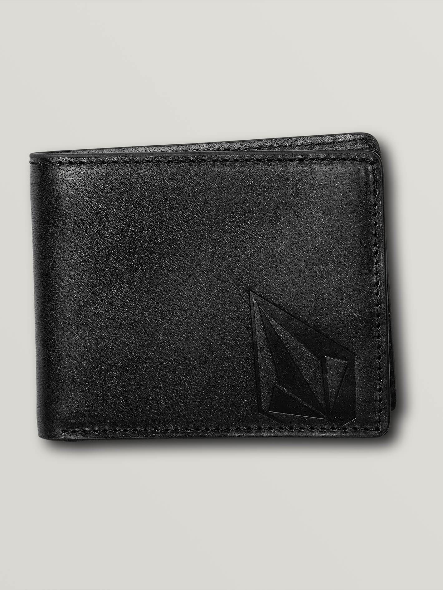 Straight Leather Wallet - Black