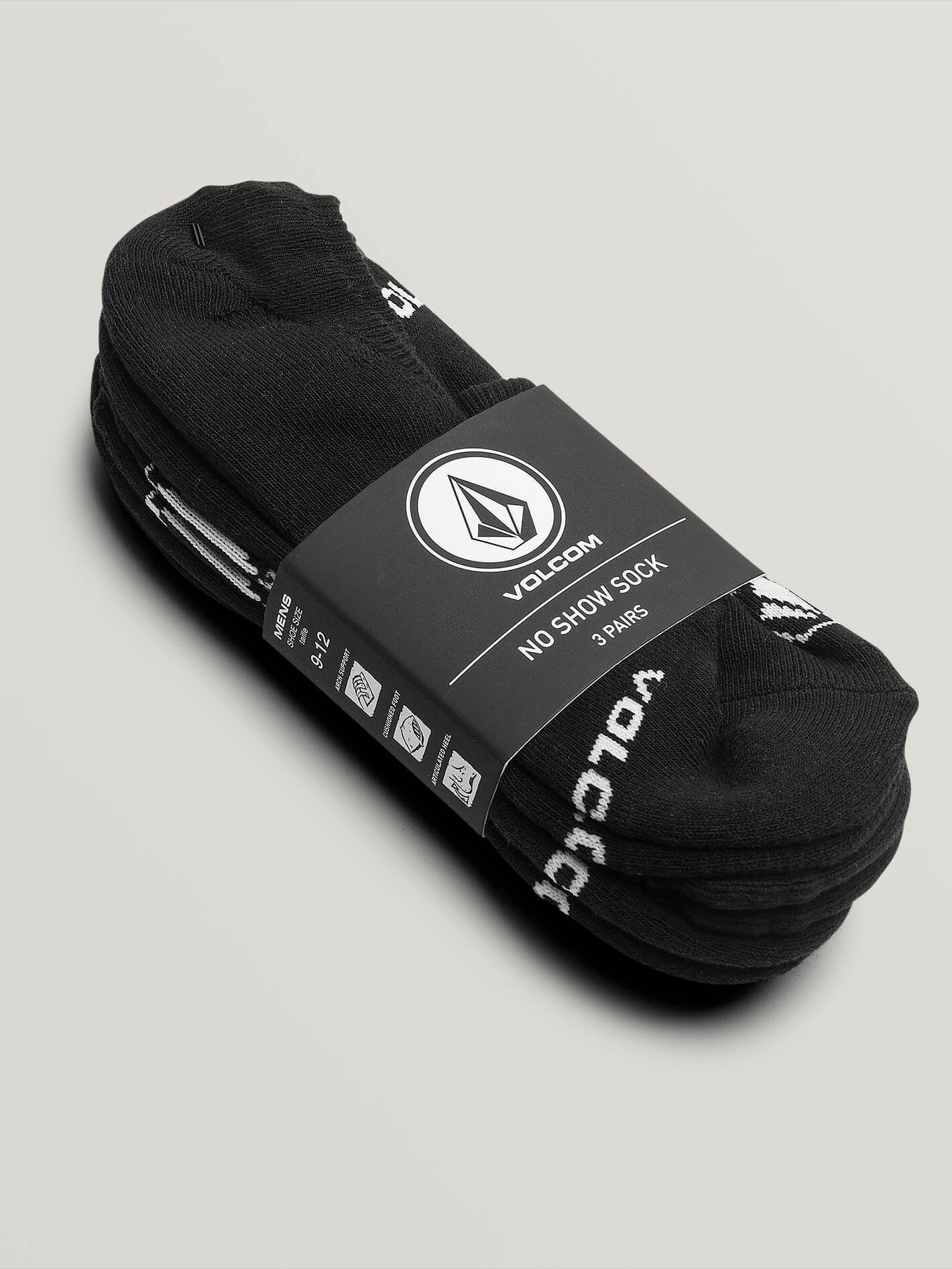 Stones No show Sock 3 Pack - Black