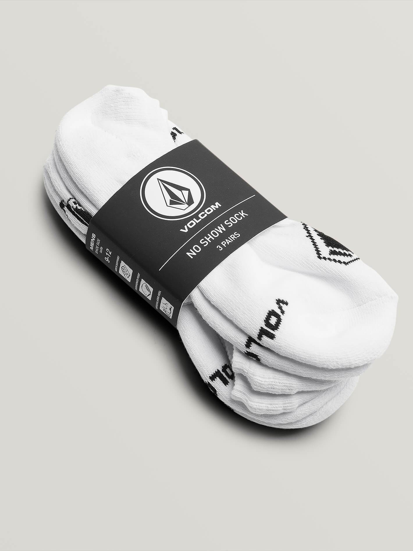 Stones No show Sock 3 Pack - White