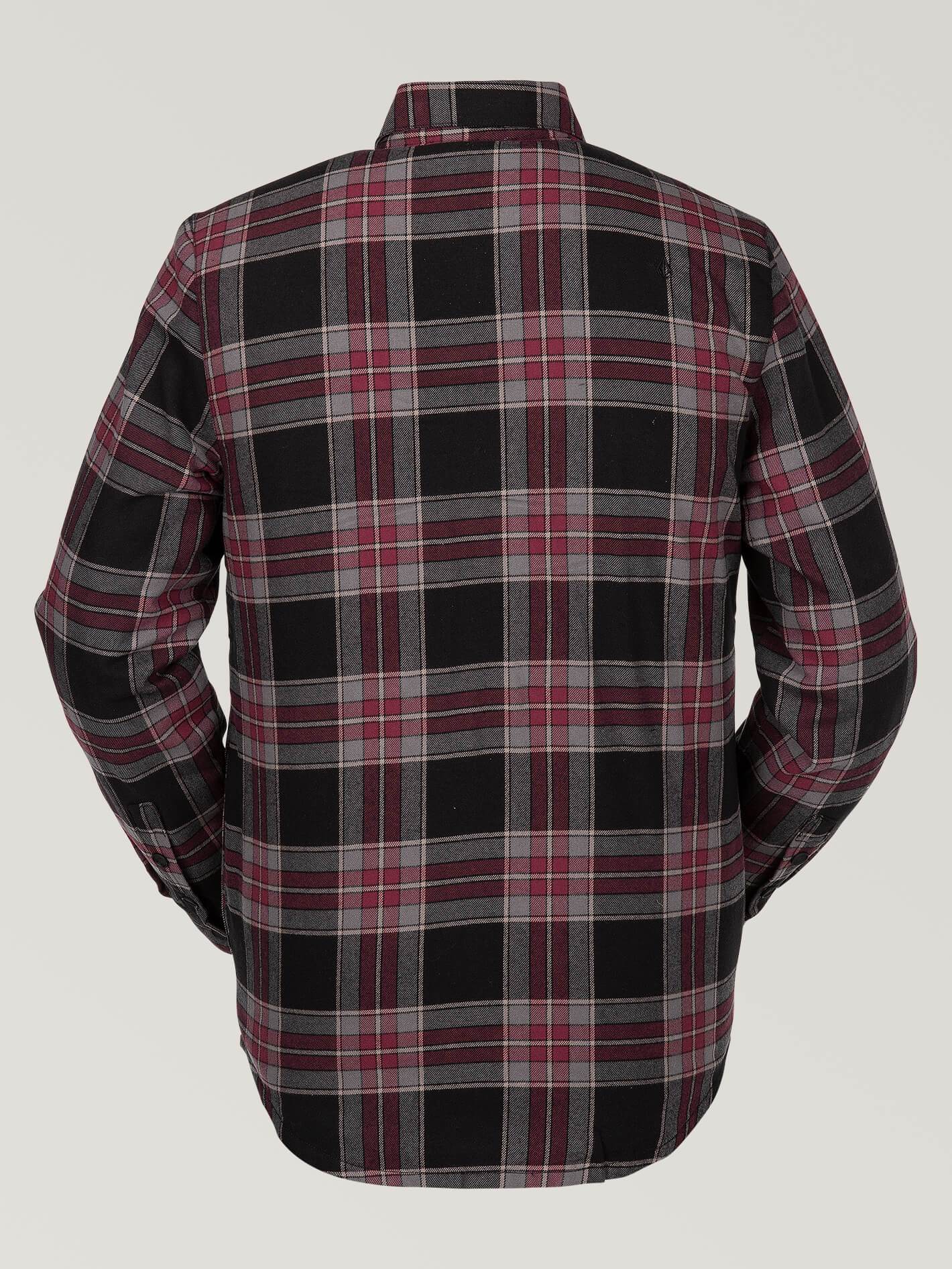 Mens Sherpa Flannel Jacket - Red