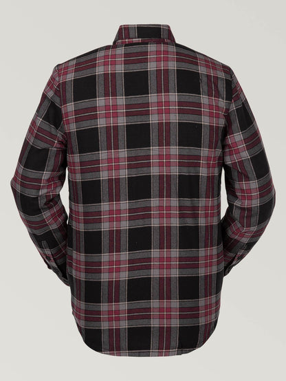 Mens Sherpa Flannel Jacket - Red