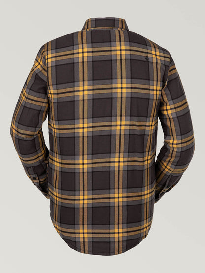 Mens Sherpa Flannel Jacket - Vintage Black
