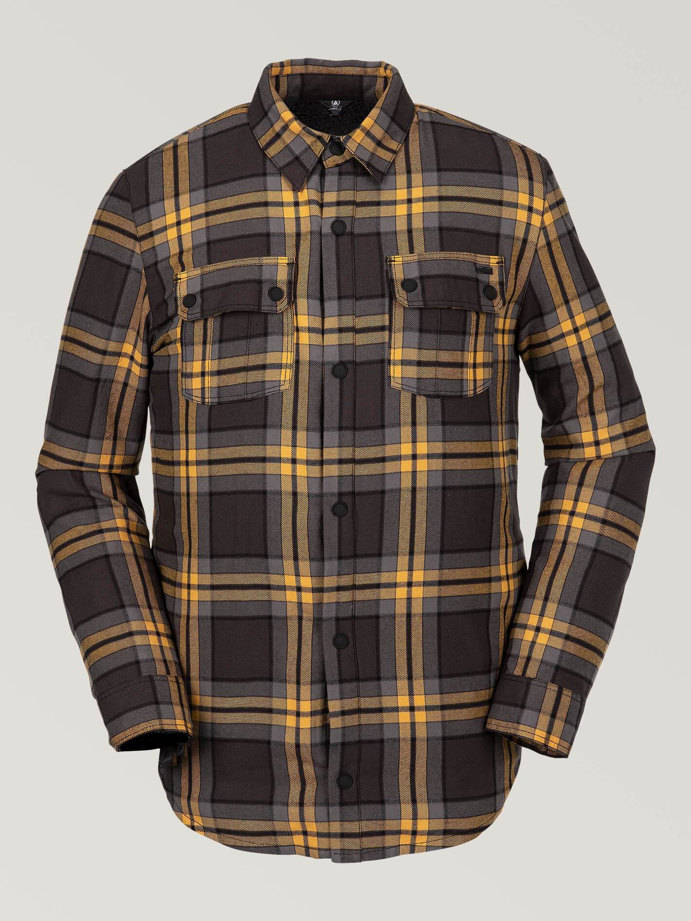 Mens Sherpa Flannel Jacket - Vintage Black