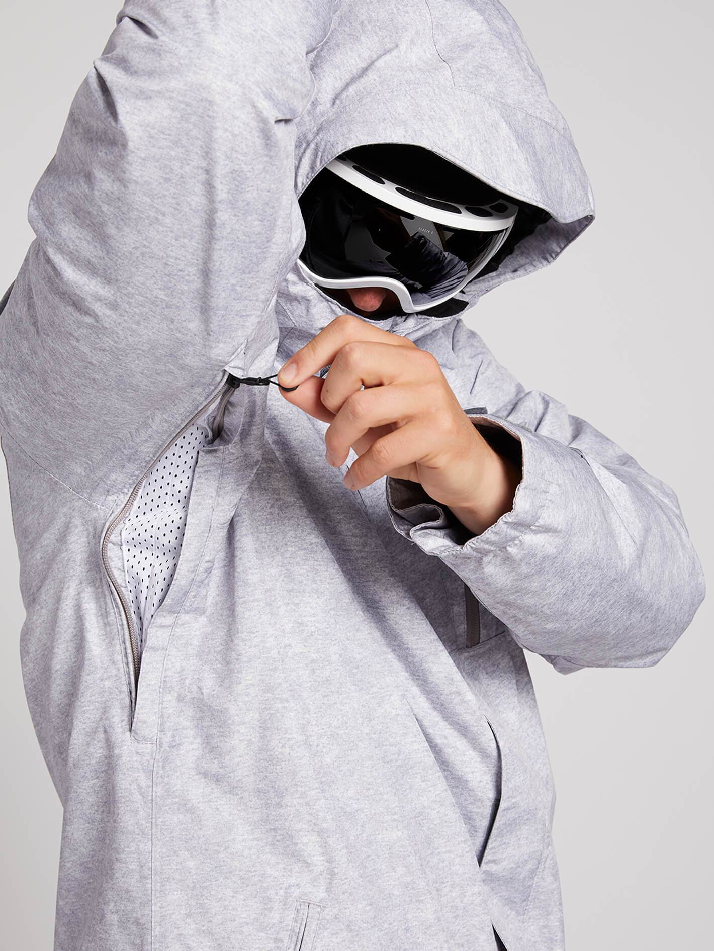 Mens L Insulated Gore-Tex Jacket - Heather Grey