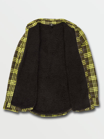 Sherpa Flannel Jacket - BLACK GREEN