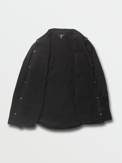Sherpa Flannel Jacket - BLACK ON BLACK