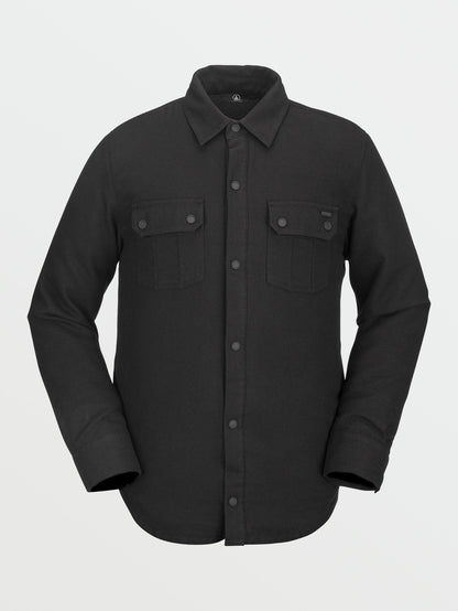 Sherpa Flannel Jacket - BLACK ON BLACK