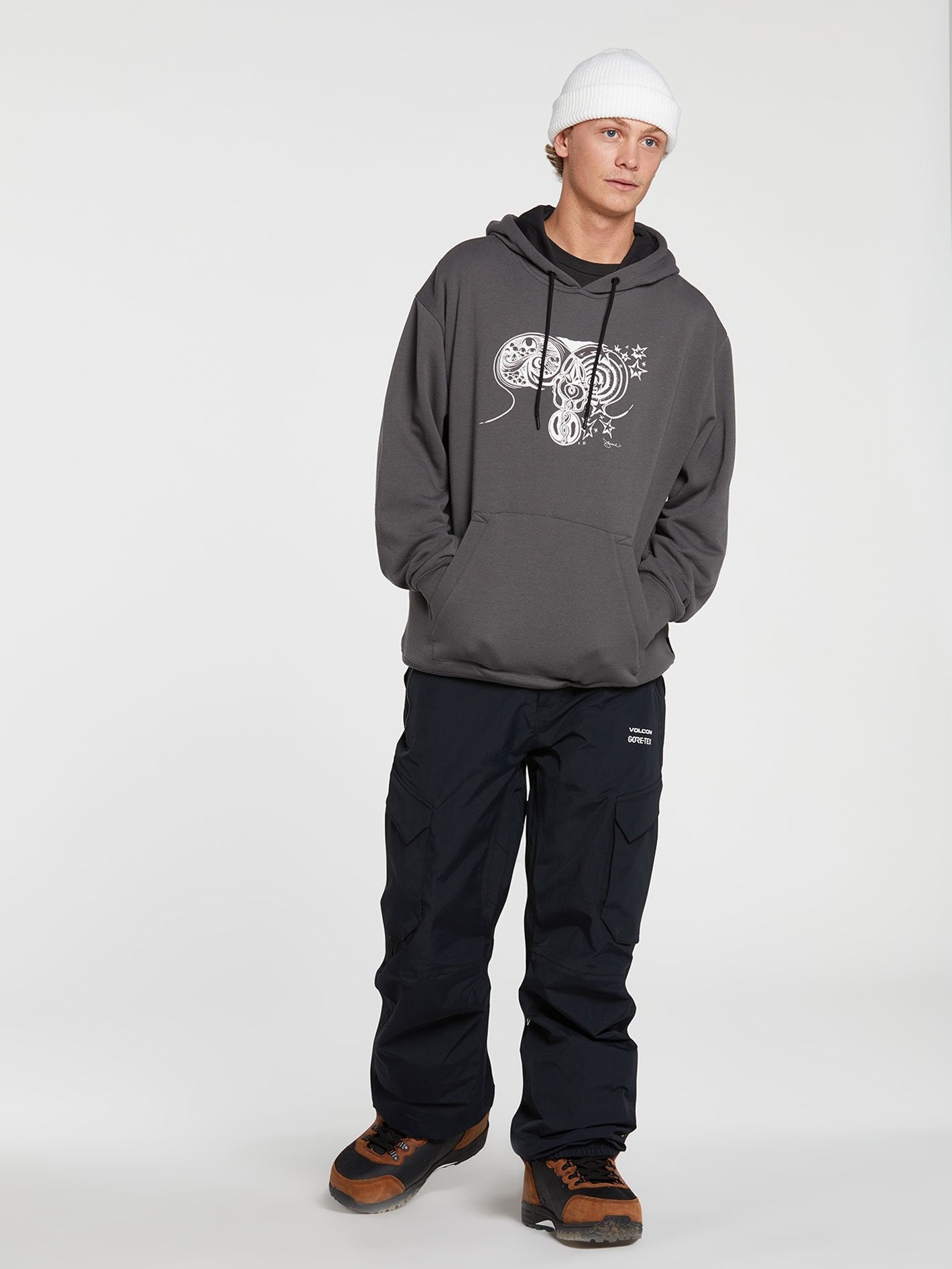 Di Fleece Hoodie - DARK GREY