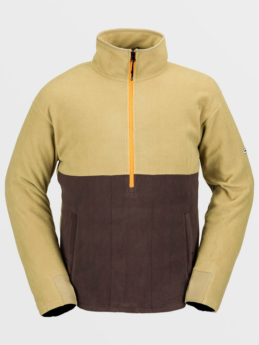 Polar Mock 1/2 Zip Sweatshirt - DARK KHAKI