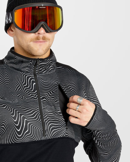 Gridlock Second Layer Fleece Sweatshirt - Black Print
