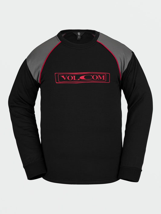 Waffle Backed Fleece Sweatshirt - Black