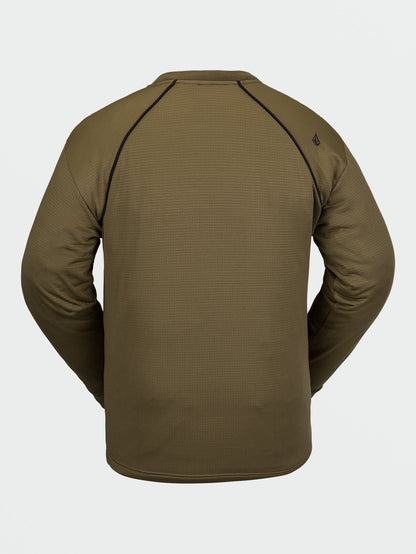 Waffle Backed Fleece Sweatshirt - Dark Teak