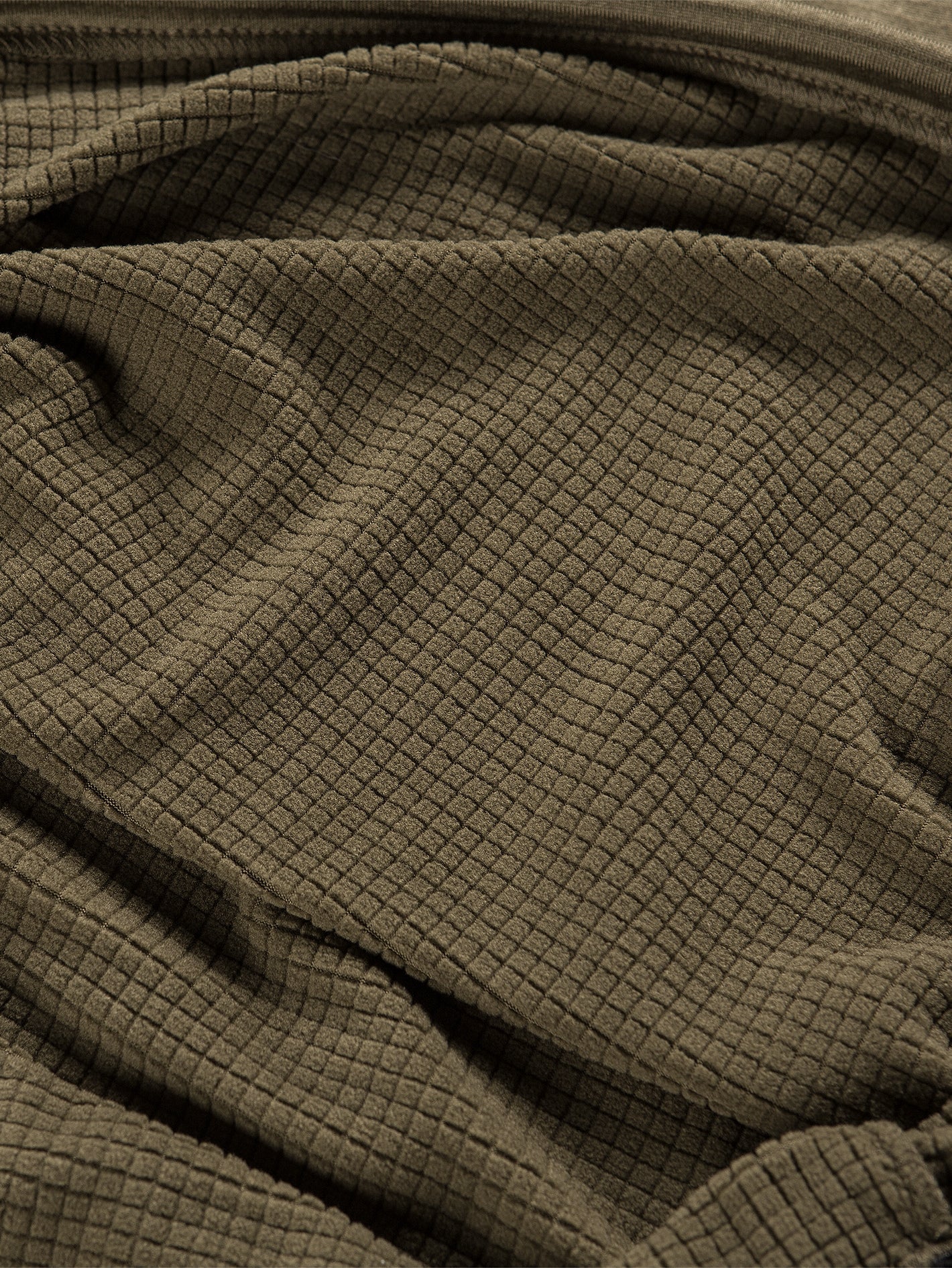 Waffle Backed Fleece Sweatshirt - Dark Teak
