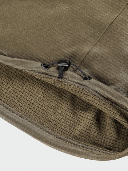 Waffle Backed Fleece Sweatshirt - Dark Teak