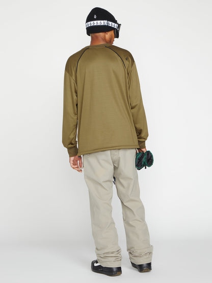 Waffle Backed Fleece Sweatshirt - Dark Teak