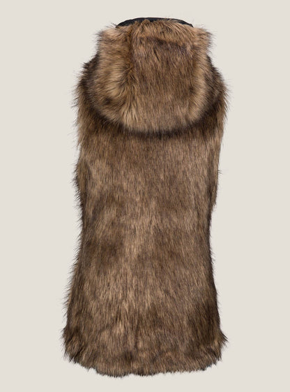 Rhea Faux Fur Vest - Brown