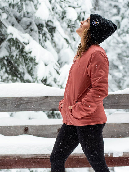 Womens Reversible Polar Jacket - Mauve