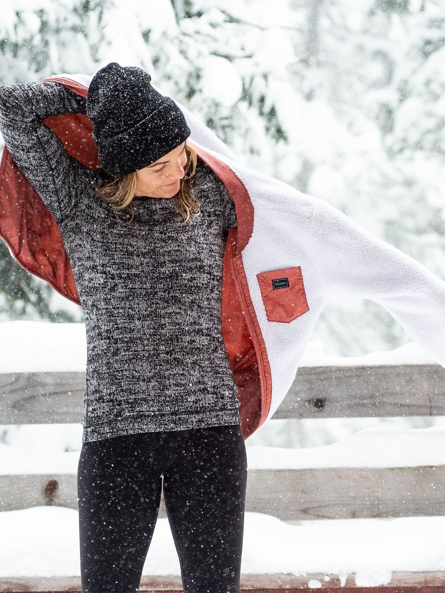 Womens Reversible Polar Jacket - Mauve