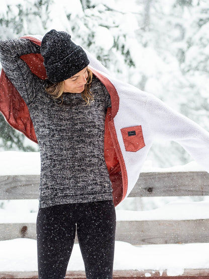 Womens Reversible Polar Jacket - Mauve