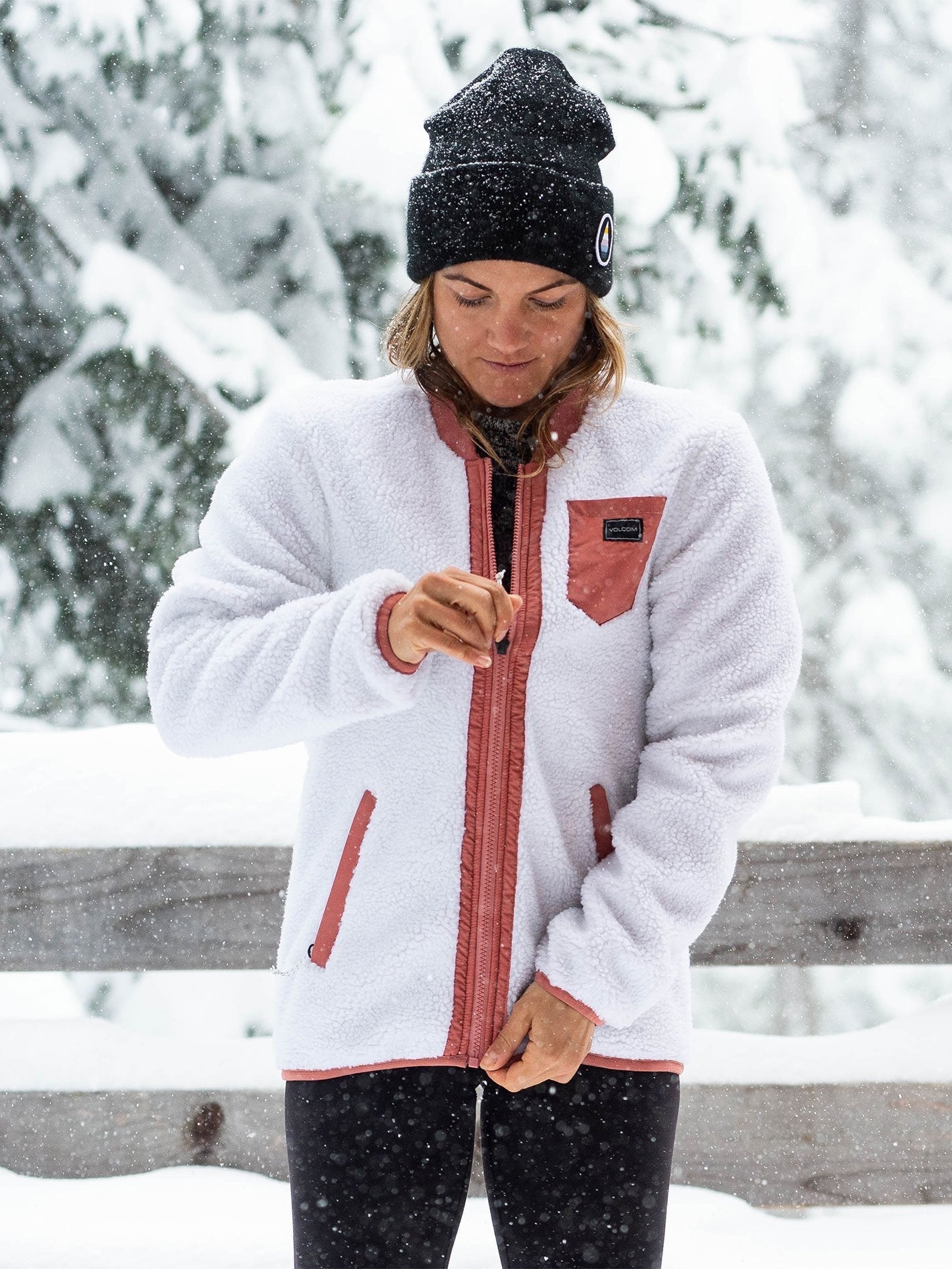 Womens Reversible Polar Jacket - Mauve