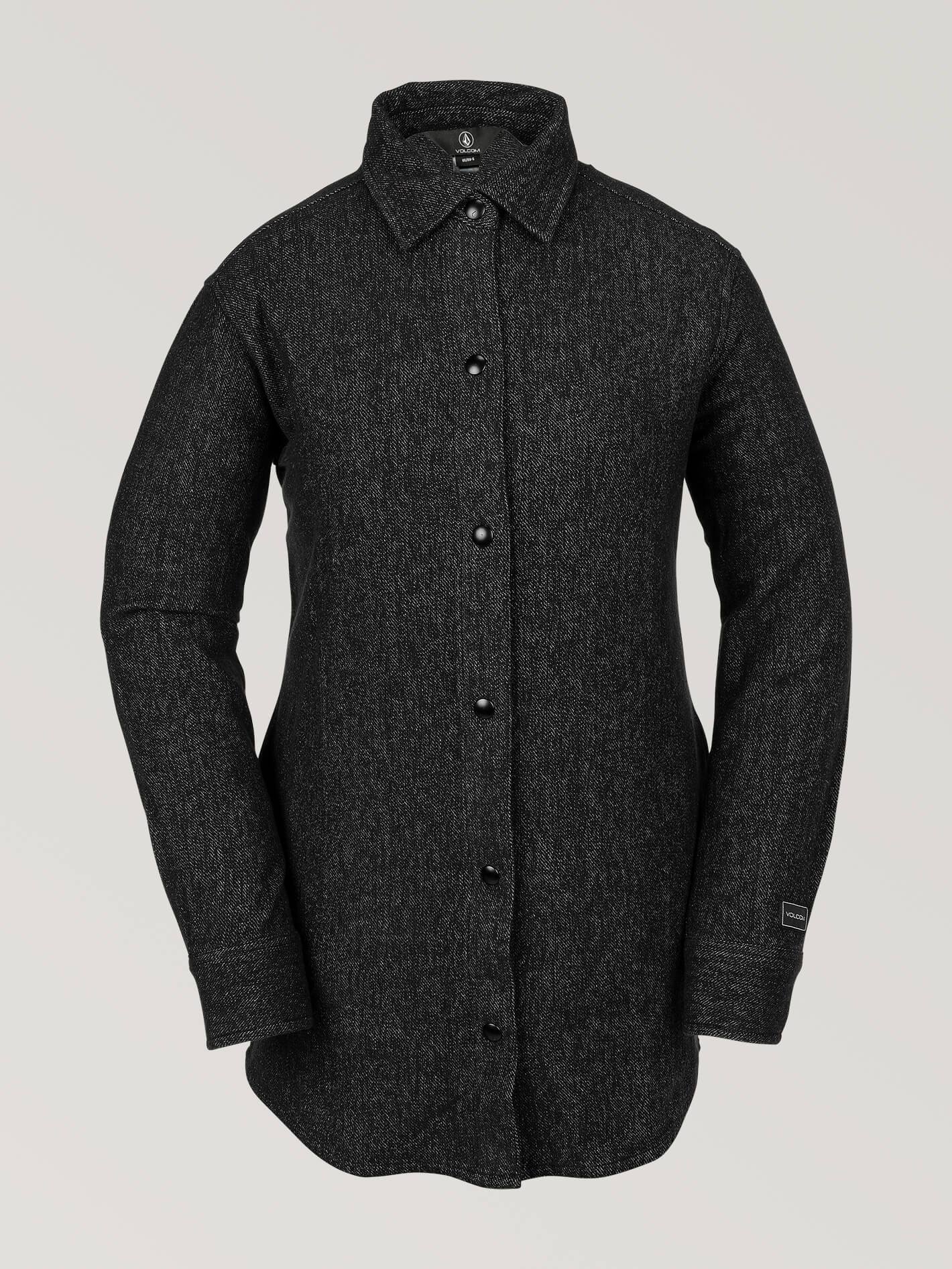 Womens Jenny Flannel Jacket - Heather Black