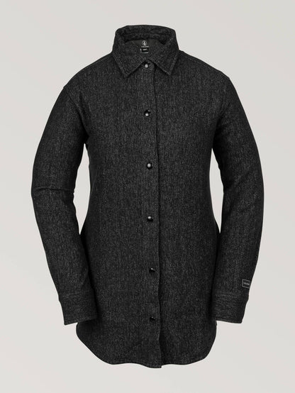 Womens Jenny Flannel Jacket - Heather Black