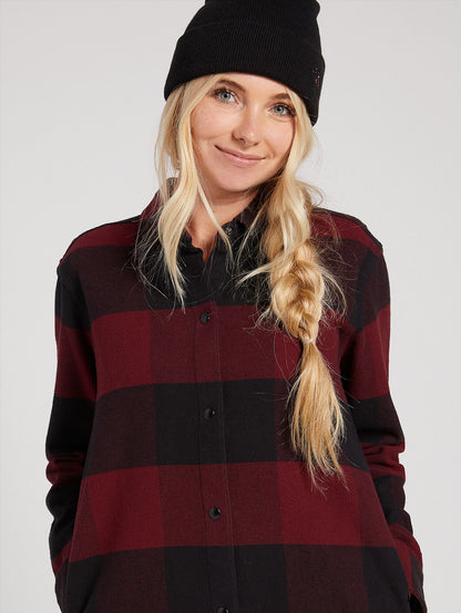 Womens Jenny Flannel Jacket - Scarlet