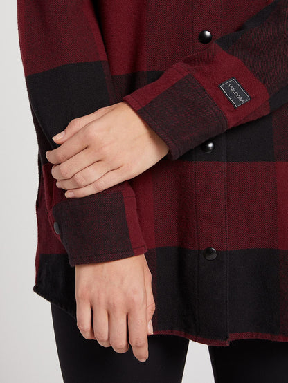 Womens Jenny Flannel Jacket - Scarlet