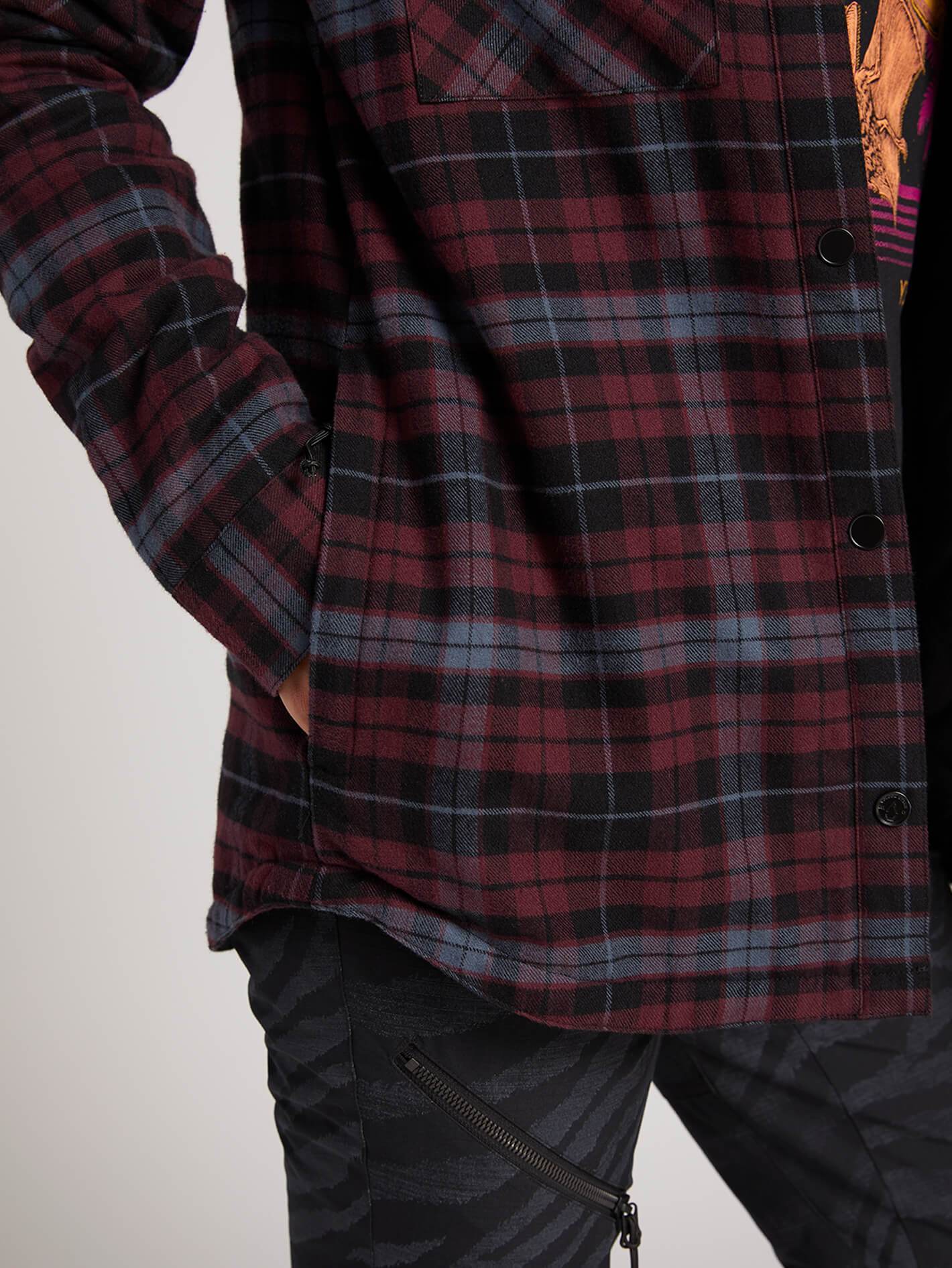 Hooded Flannel Jacket - Merlot