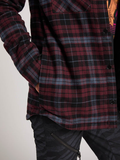 Hooded Flannel Jacket - Merlot