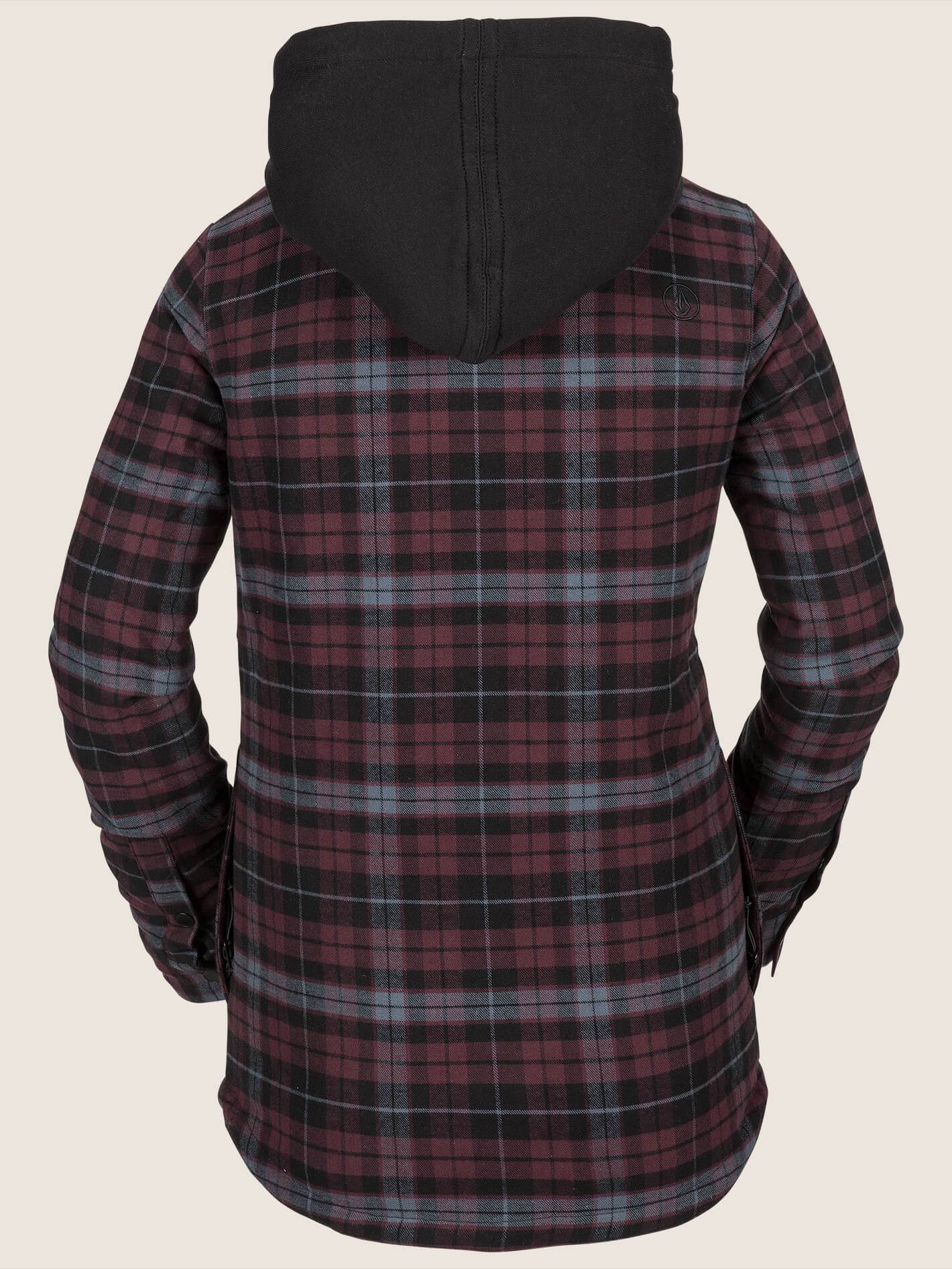 Hooded Flannel Jacket - Merlot