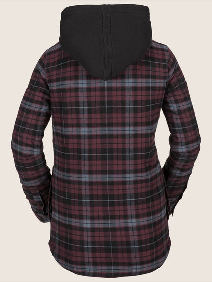Hooded Flannel Jacket - Merlot